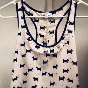 Candie’s Racerback w/ruffles & Terrier ❤️ print